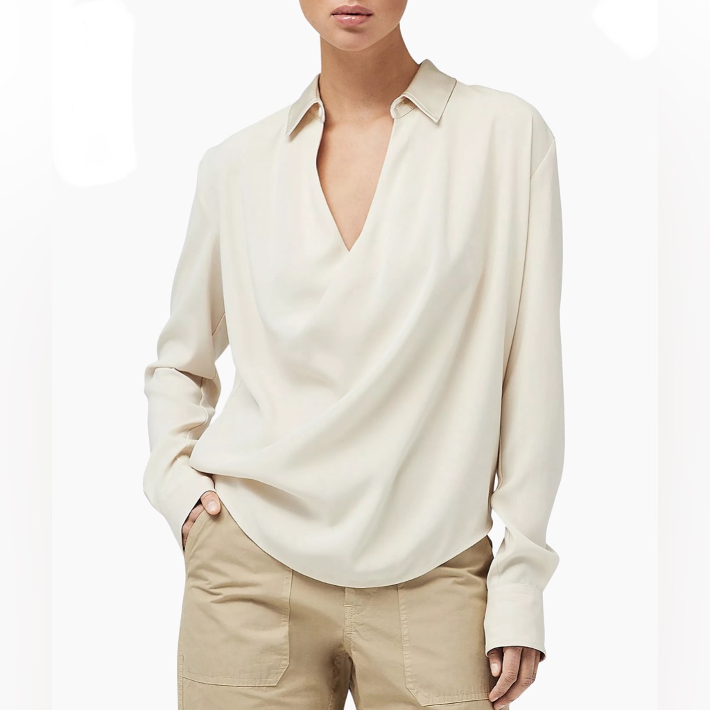 Euc- Rag & Bone ‘Phillipa’ Satin Drape Front Blouse